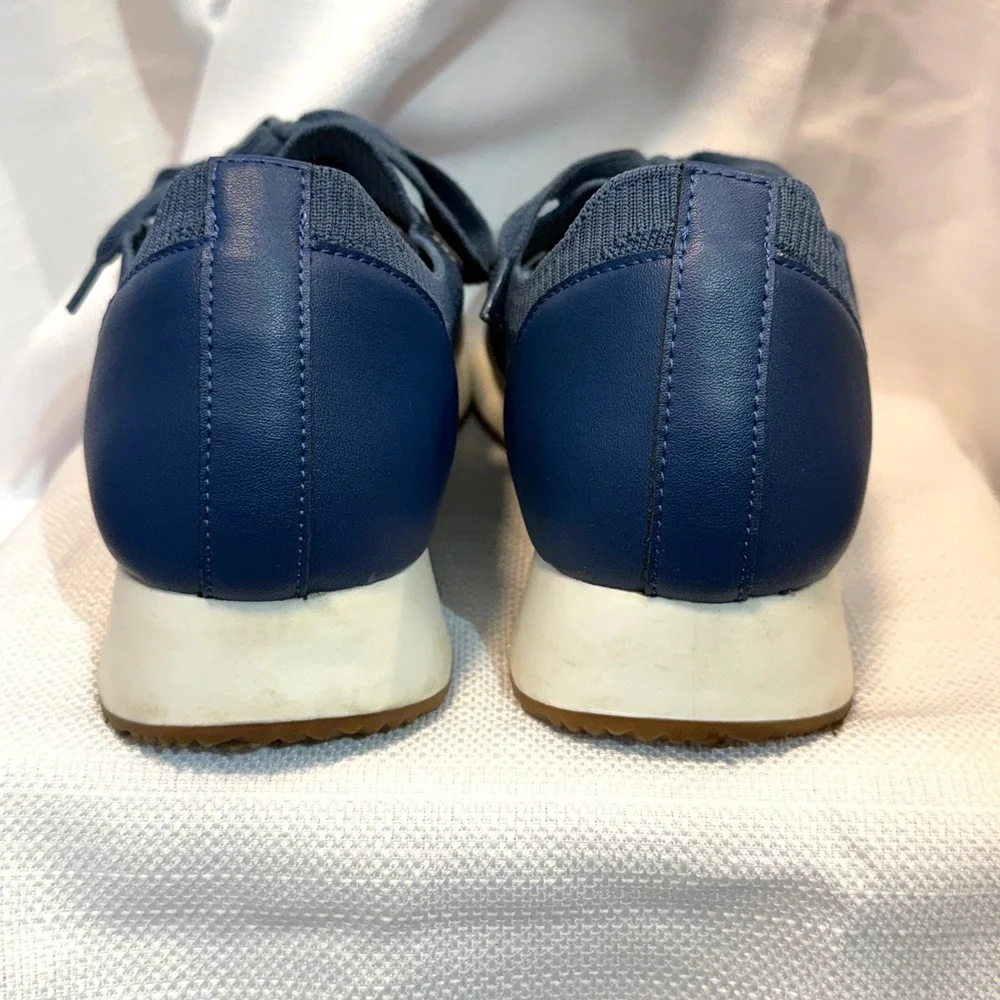 Banana Republic Navy Blue Knit Lace Up Sneakers Womens 9.5M Athletic Shoes